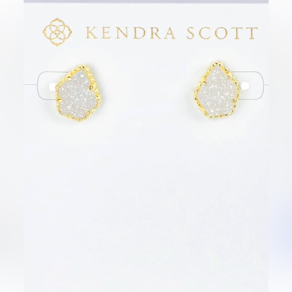 NWT Kendra Scott Gold Drusy Stud Earrings